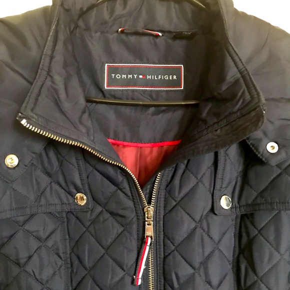 Tommy Hilfiger Navy Blue Hooded Winter Coat - Picture 13 of 16